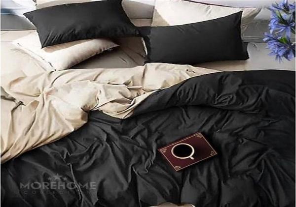 More Home Tek Kişilik Yorgan Kılıfı Çft Taraflı Nevresim Siyah B - Image 1