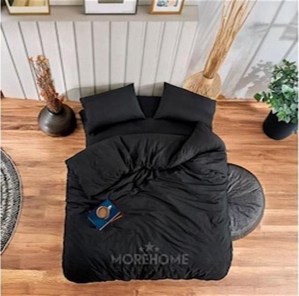 More Home Çift Kişilik Yorgan Kılıfı Kombin Siyah - Image 1