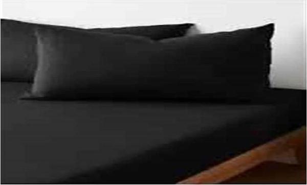 More Home Tek Kişilik Lastikli Çarşaf Seti Siyah + yastık kılıfı - Image 1
