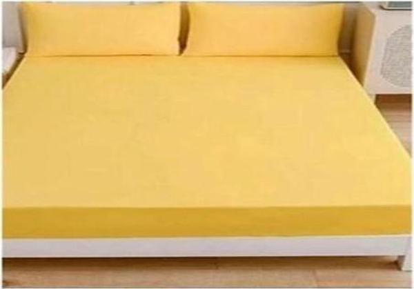 More Home Tek Kişilik Lastikli Çarşaf Seti Sarı - Image 1