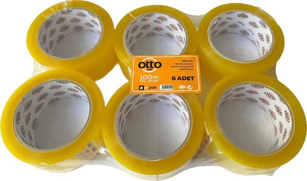 Otto Bant Şeffaf Koli Bandı Bantı / 45 mm x 100 Metre / 6'lı Paket - Image 1