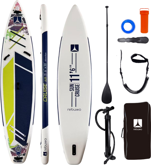 Rebuwo Pro Sup Şişme Sörf Tahtası Stand Up Paddle Board 76*351*15 Cm Yeşil Yarış Board - Image 1