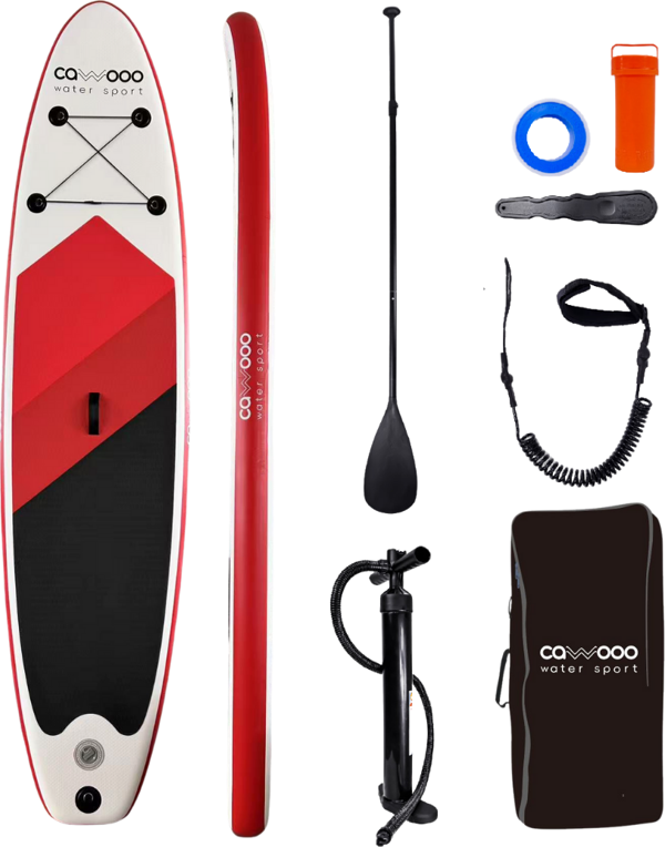 Cawooo SUP Şişme Sörf Tahtası Stand Up Paddle Board 78*320*15 cm Kırmızı - Image 1