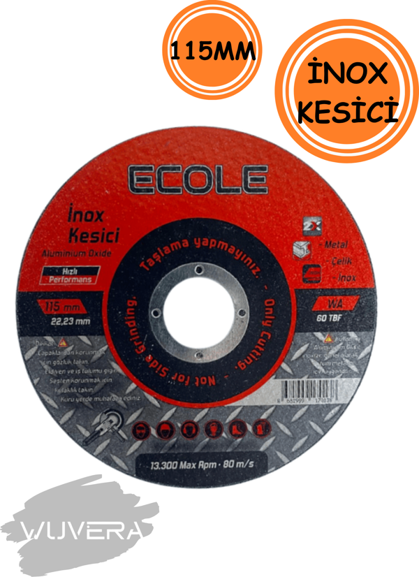 Wuvera 115 mm İnox Kesici – Metal ve Paslanmaz Çelik İçin Güçlü Performans 1 ADET - Image 1