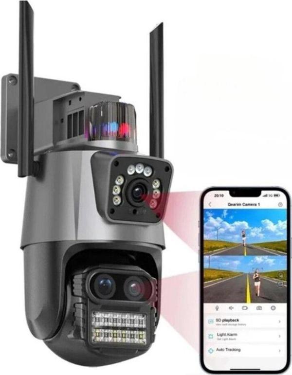 Blue İnter Blur Inter INT- cmR45 3 Kameralı Icsee Xmeye Yazılımlı UHD Ptz Güvenlik Kamerası - Image 1