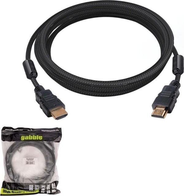 Gabble Hdmı Kablosu 5 Mt Gold 3D 4K Örgülü Filtreli Gab-05 - Image 1