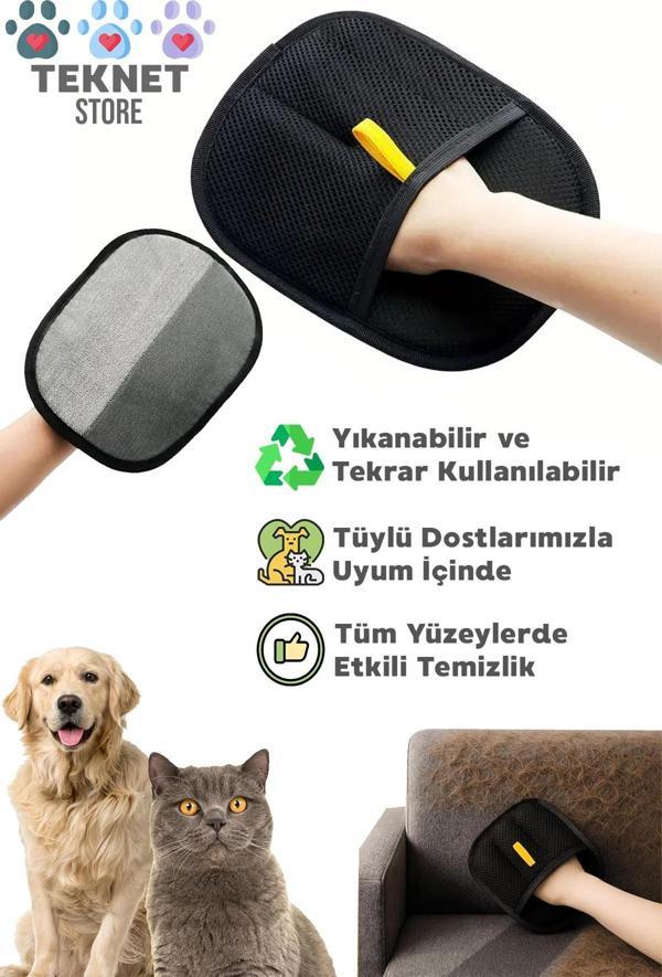Çift Taraflı Statik Kedi Köpek Tüy Temizleme Eldiveni Giysiler Mobilyalar Halılar İçin - Image 1