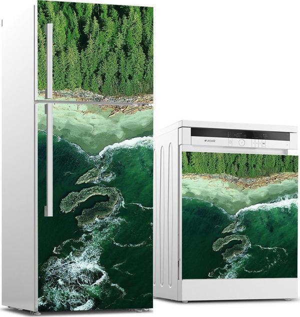 Buzdolabı ve Bulaşık Makinası Beyaz Eşya Sticker Kaplama Yeşil Deniz - Image 1