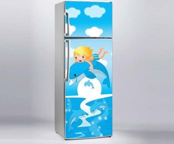 Buzdolabı Sticker Kaplama Dolap Kaplama Etiketi Çocuk Balık - Image 1