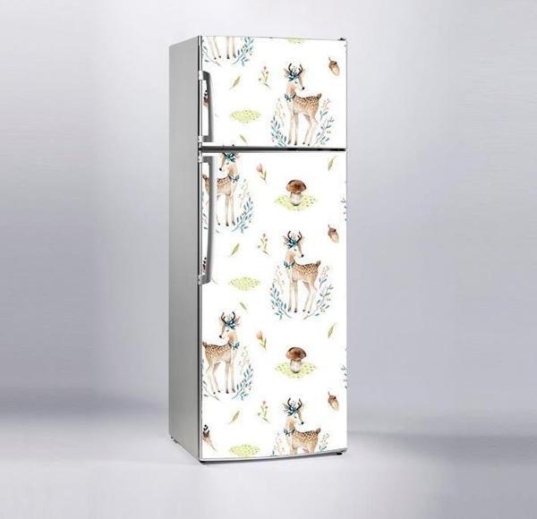Buzdolabı Sticker Kaplama Dolap Kaplama Etiketi Geyik Mantar - Image 1