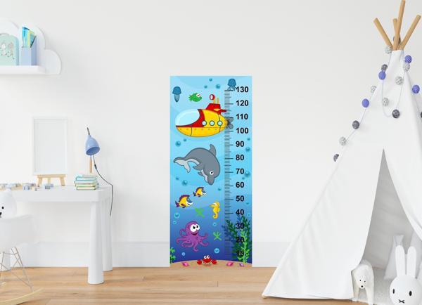 Çocuk Odası Bebek Odası Boy Ölçer Boy Cetveli Sticker Su Altı - Image 1