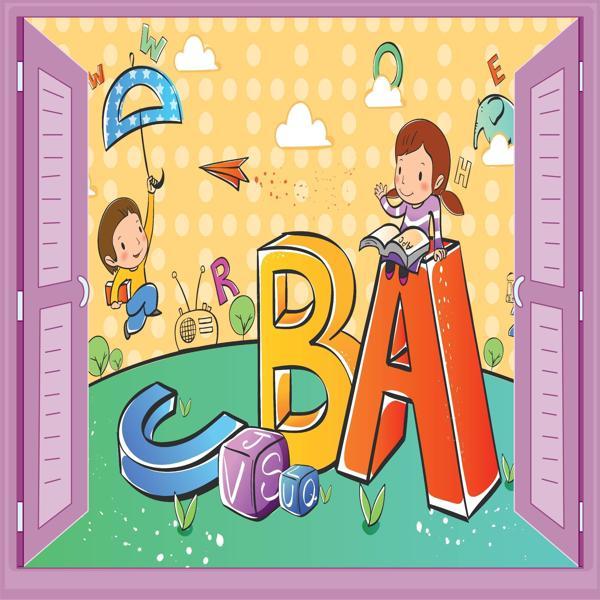 Çocuk Odası Bebek Odası Pencere Poster Duvar Kağıdı ABC - Image 1