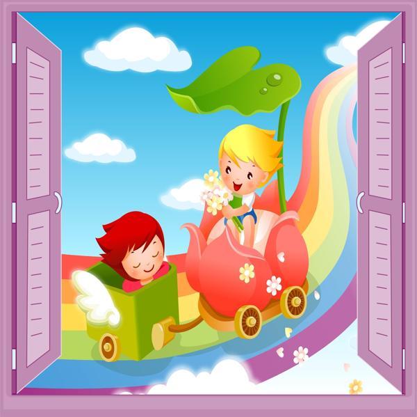 Çocuk Odası Bebek Odası Pencere Poster Duvar Kağıdı Araba - Image 1