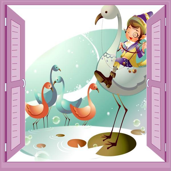 Çocuk Odası Bebek Odası Pencere Poster Duvar Kağıdı Kuşlar - Image 1