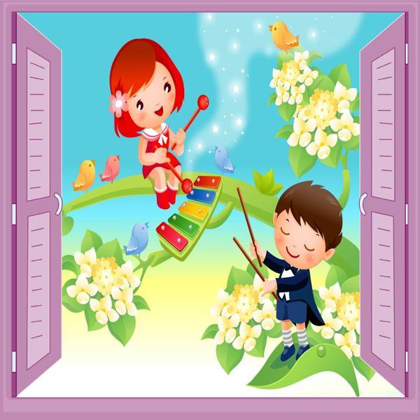 Çocuk Odası Bebek Odası Pencere Poster Duvar Kağıdı Müzisyen - Image 1