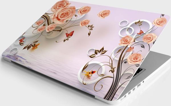 Laptop Sticker Notebook Pc Kaplama Etiketi Pembe Güller - Image 1
