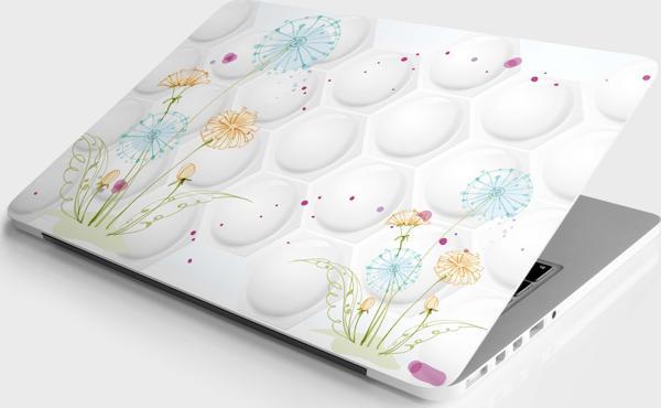 Laptop Sticker Notebook Pc Kaplama Etiketi Renkli Çiçek - Image 1