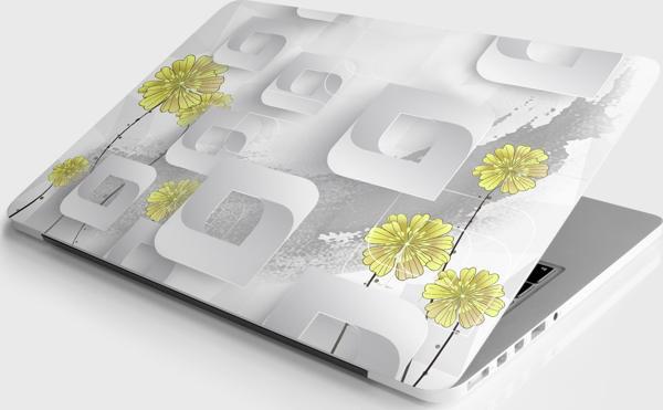 Laptop Sticker Notebook Pc Kaplama Etiketi Sarı Çiçek - Image 1