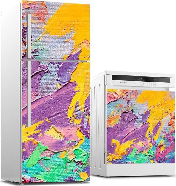 Buzdolabı ve Bulaşık Makinası Beyaz Eşya Sticker Kaplama Fırça Darbesi - Image 1