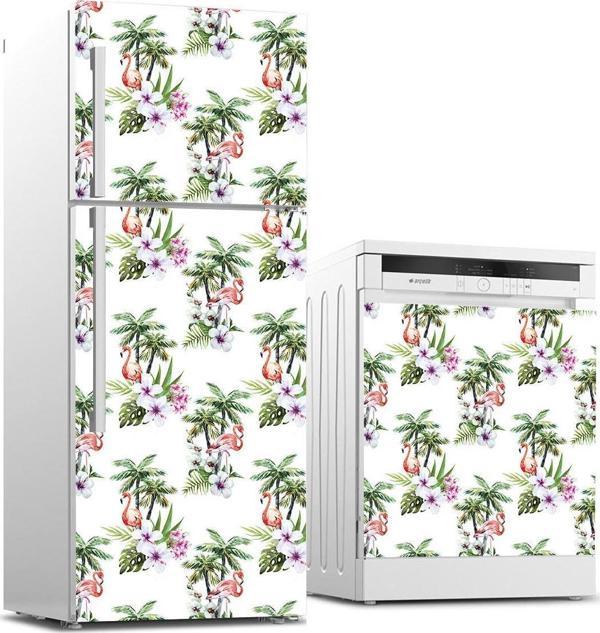 Buzdolabı ve Bulaşık Makinası Beyaz Eşya Sticker Kaplama Flamingo - Image 1
