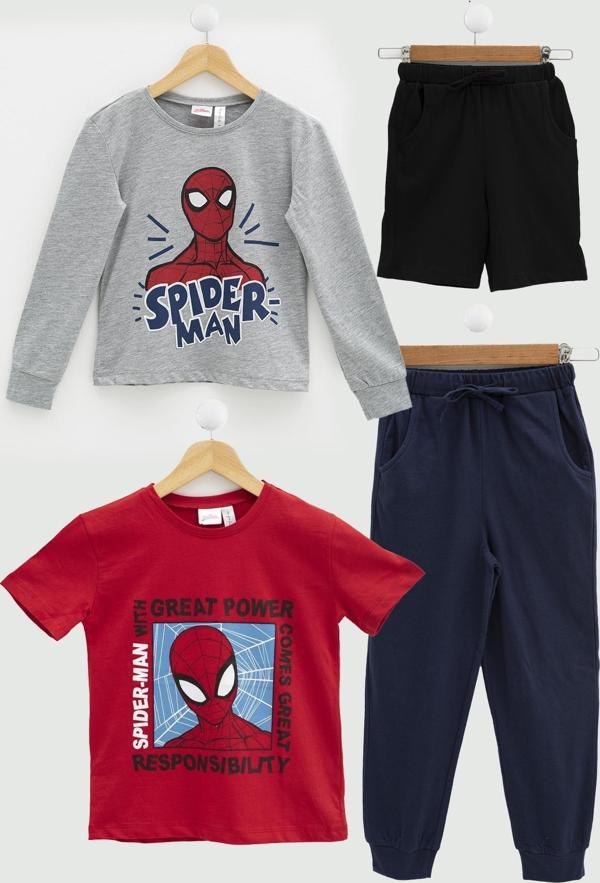 4'lü SPİDER-MAN Tshirt Şort Pantolon Takım  - Image 1
