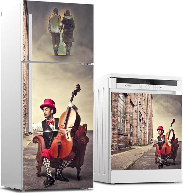 Buzdolabı ve Bulaşık Makinası Beyaz Eşya Sticker Kaplama Kemancı - Image 1