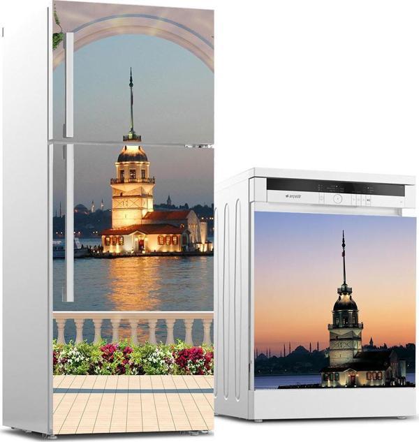 Buzdolabı ve Bulaşık Makinası Beyaz Eşya Sticker Kaplama Kız Kulesi - Image 1