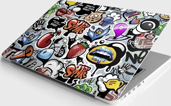 Laptop Sticker Notebook Pc Kaplama Etiketi Sosyal Medya Graffiti - Image 1