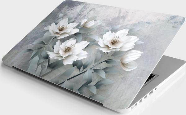 Laptop Sticker Notebook Pc Kaplama Etiketi Beyaz Güller - Image 1