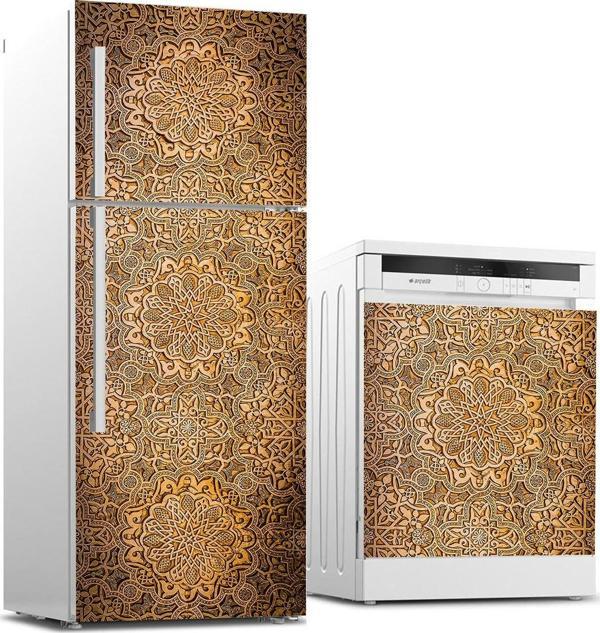 Buzdolabı ve Bulaşık Makinası Beyaz Eşya Sticker Kaplama Osmanlı Oyma - Image 1