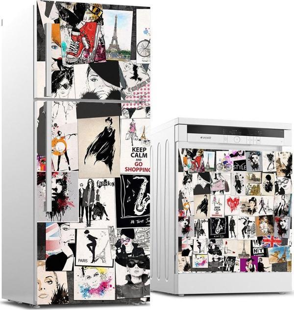 Buzdolabı ve Bulaşık Makinası Beyaz Eşya Sticker Kaplama Popart - Image 1