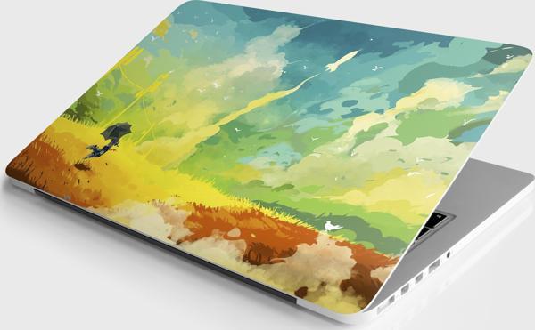 Laptop Sticker Notebook Pc Kaplama Etiketi Şemsiyeli Adam Çizim - Image 1