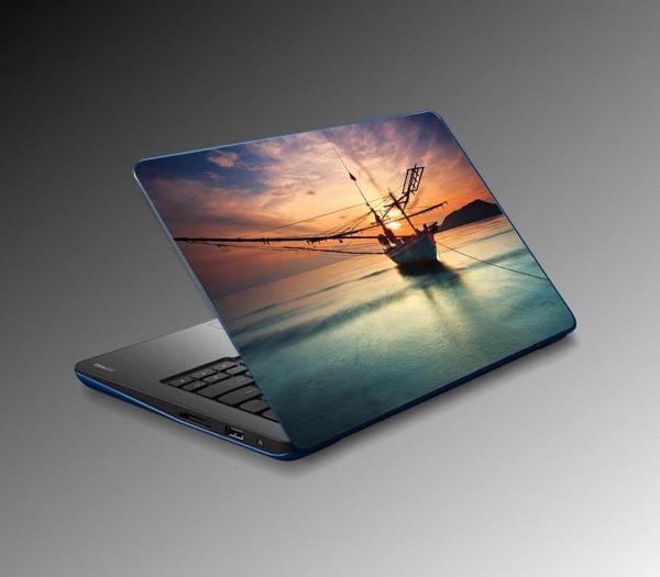 Laptop Sticker Notebook Pc Kaplama Etiketi Boat At Sunset - Image 1