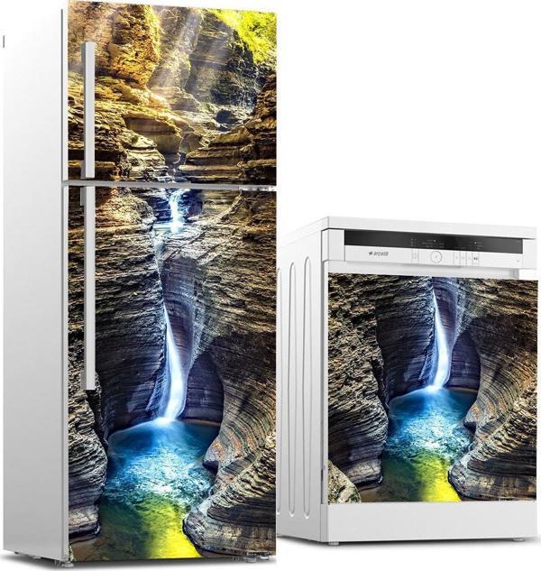 Buzdolabı ve Bulaşık Makinası Beyaz Eşya Sticker Kaplama Şelale Kanyon - Image 1