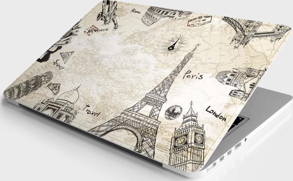 Laptop Sticker Notebook Pc Kaplama Etiketi World Paris - Image 1