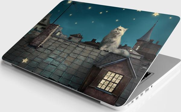 Laptop Sticker Notebook Pc Kaplama Etiketi Çatıda Kedi - Image 1