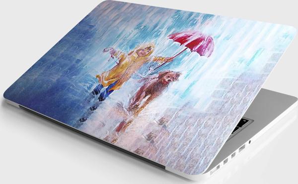 Laptop Sticker Notebook Pc Kaplama Etiketi Çocuk ve Köpek - Image 1