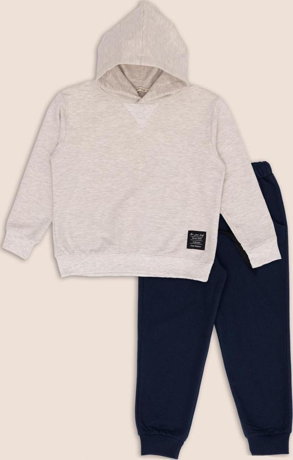 2'li Taş Lacivert Kapişonlu Jogger Alt Üst Takım - Image 1