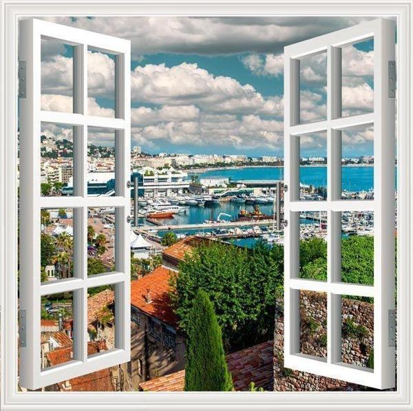 Pencere Poster Duvar Kağıdı Liman Yapışkanlı Sticker - Image 1