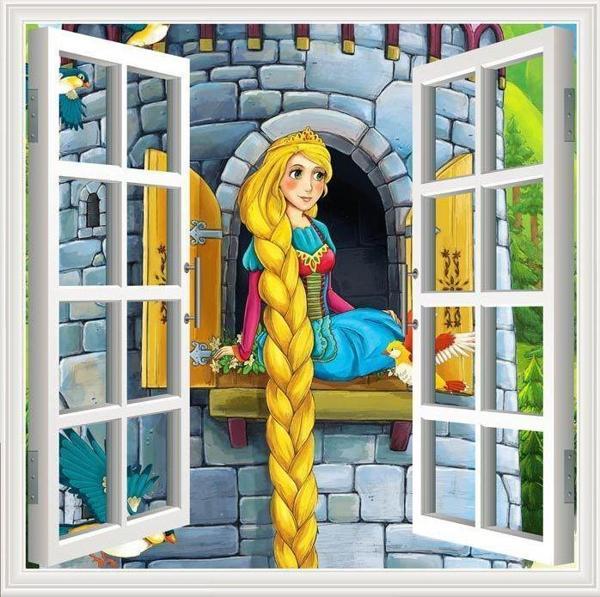 Pencere Poster Duvar Kağıdı Rapunzel Yapışkanlı Sticker - Image 1