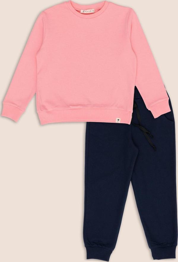 2'li Pembe Lacivert Sweatshirt Jogger Alt Üst Takım - Image 1