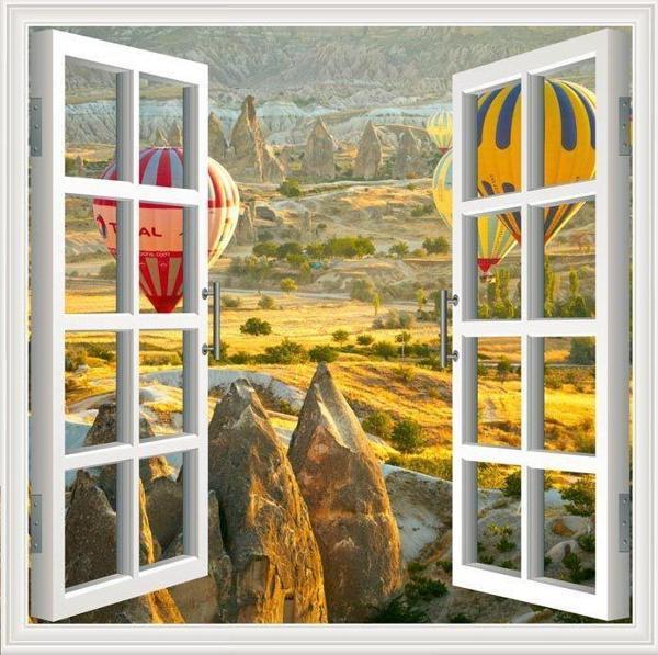Pencere Poster Duvar Kağıdı Ürgüp Yapışkanlı Sticker - Image 1