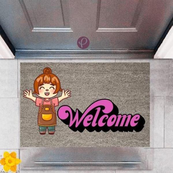 Büro Ev Ofis Dekoru için Dijital Baskı Kapı Önü Welcome Tarz Paspas  - Image 1