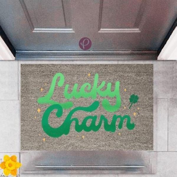 Büro Ev Ofis Dekoru için Dijital Baskı Kapı Önü Paspas Lucky Charm Stil - Image 1
