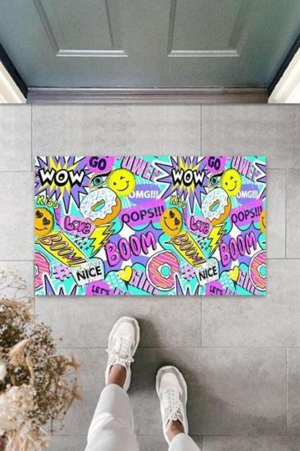 Büro Ev Ofis Dış Mekan Kapı Önü için Wow Boom Renkli Kapı Paspası - Image 1