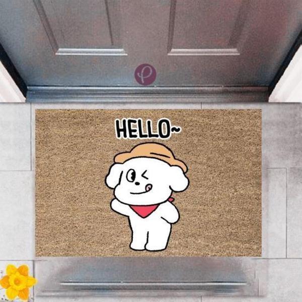 Büro Ev Ofis Dekoru için Dijital Baskı Kapı Önü Paspas Hello Tend - Image 1