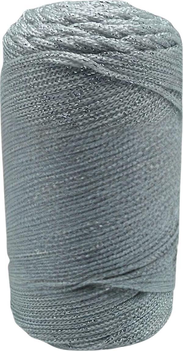 Büro Ev Ofis Hobi Dikiş Atölyesi için 3MM Polyester Simli Gri Stil Makrome İpi - Image 1