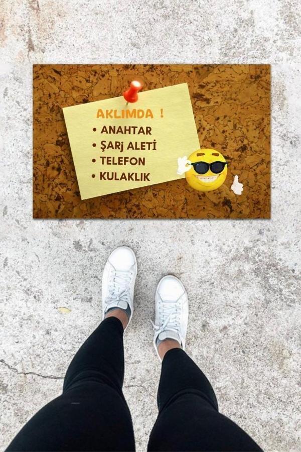 Büro Ev Ofis Kapı Önü için Baskı Kahve Hatırlatma Motifli Paspas - Image 1