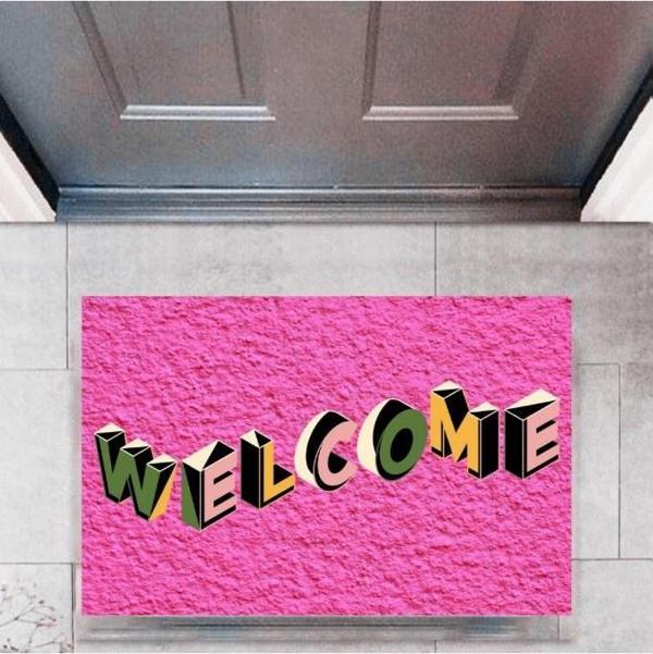 Büro Ev Ofis Dekoru için Dijital Baskı Kapı Önü Paspas Welcome Çizim - Image 1