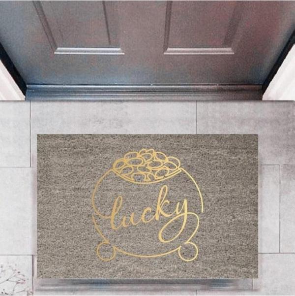 Büro Ev Ofis Dekoru için Dijital Baskı Kapı Önü Paspas Lucky Motif - Image 1